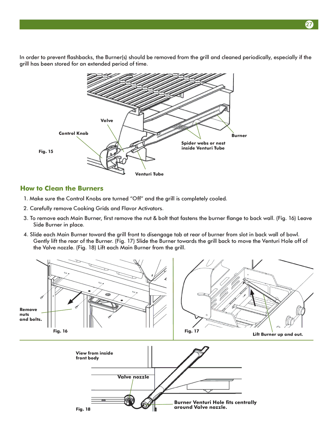 Aussie 6703T8DV31 manual How to Clean the Burners 