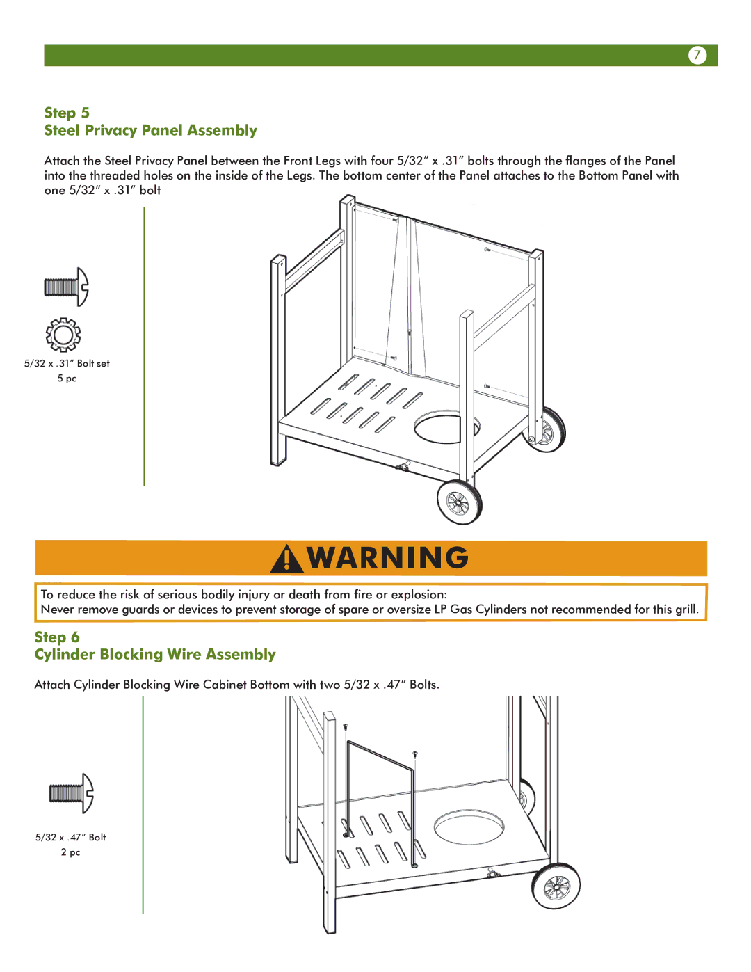 Aussie 6703T8DV31 manual Step Steel Privacy Panel Assembly, Step Cylinder Blocking Wire Assembly 