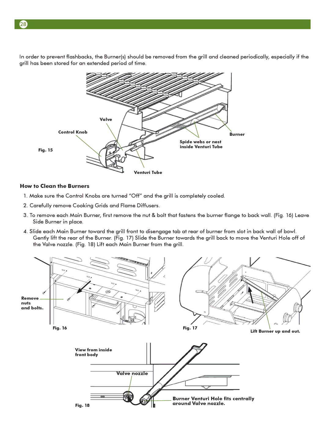 Aussie 6804S8-S11 manual How to Clean the Burners 