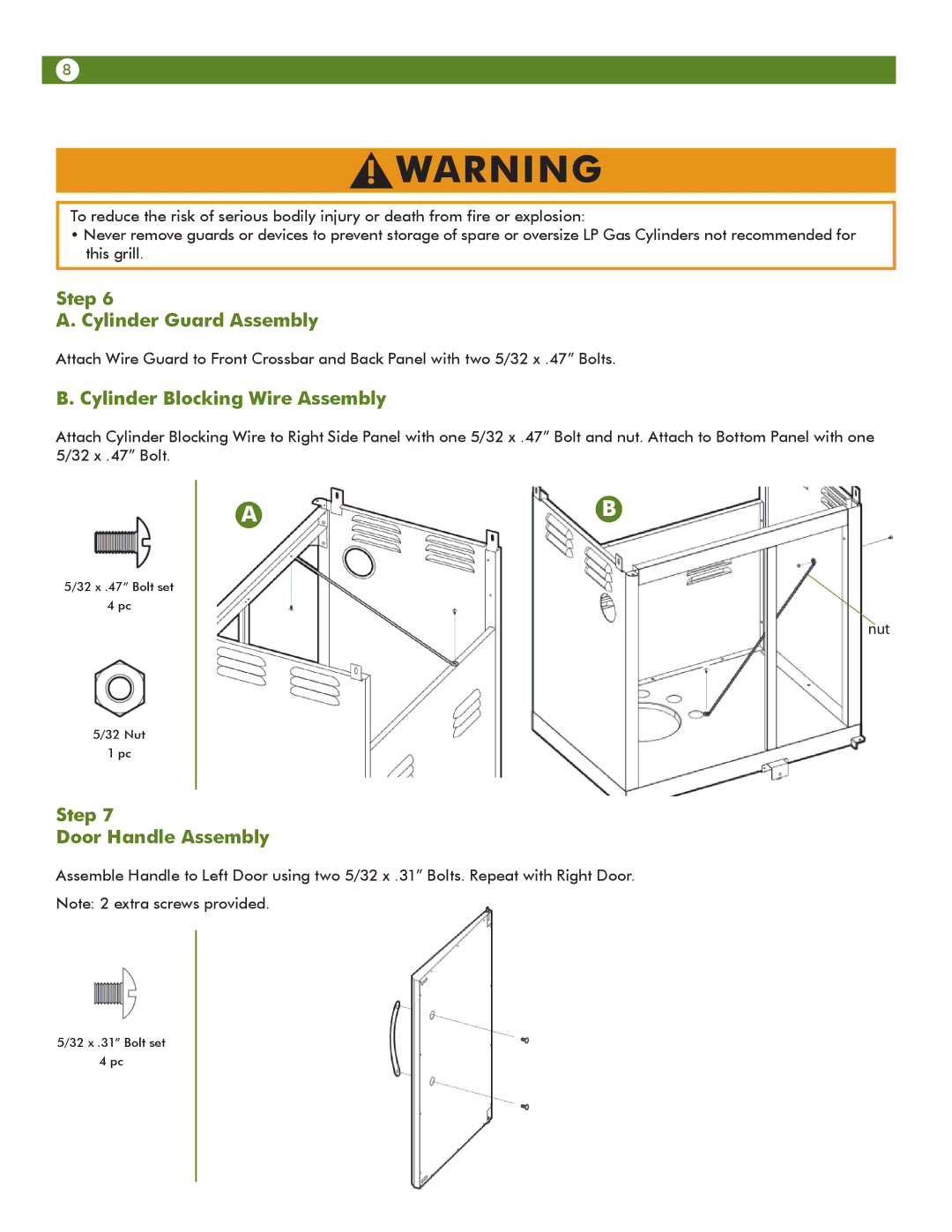 Aussie 6804S8-S11 manual Step Cylinder Guard Assembly, Cylinder Blocking Wire Assembly, Step Door Handle Assembly 