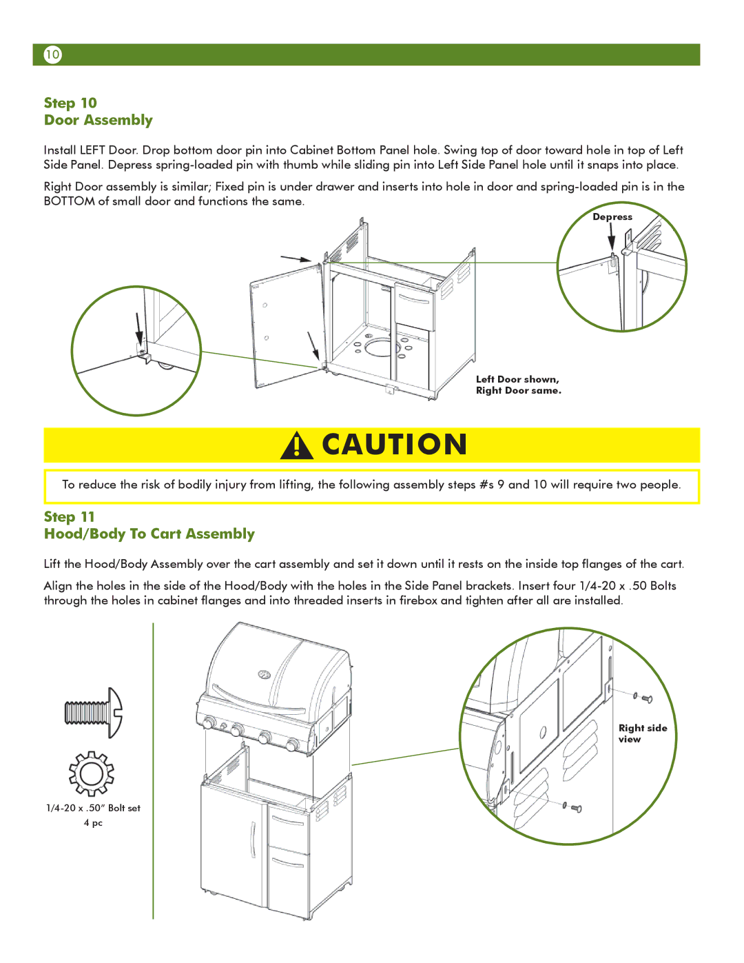 Aussie 6804T80SS1 manual Step Door Assembly, Step Hood/Body To Cart Assembly 