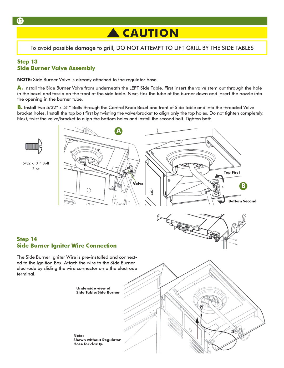 Aussie 6804T80SS1 manual Step Side Burner Valve Assembly, Step Side Burner Igniter Wire Connection 