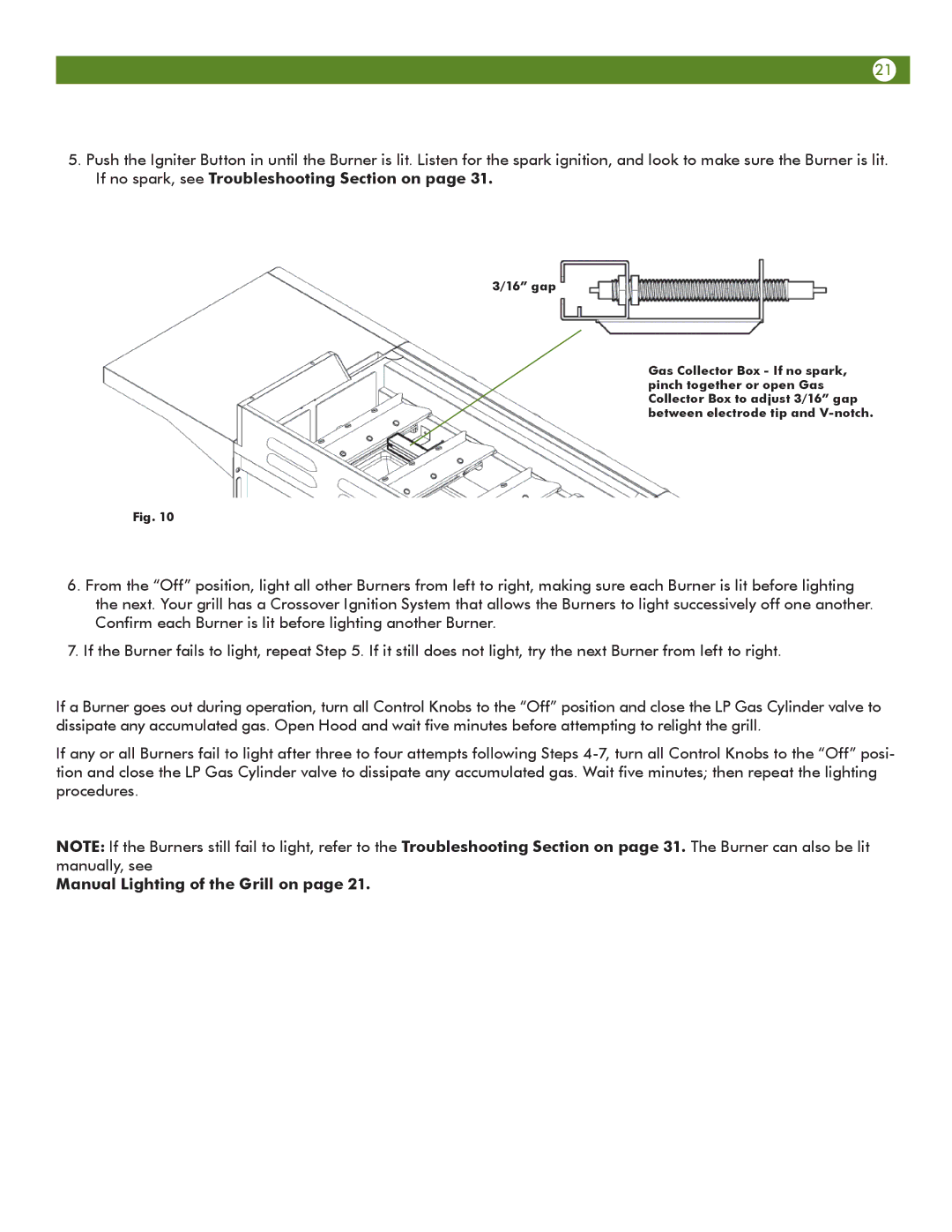 Aussie 6804T80SS1 manual Manual Lighting of the Grill on 