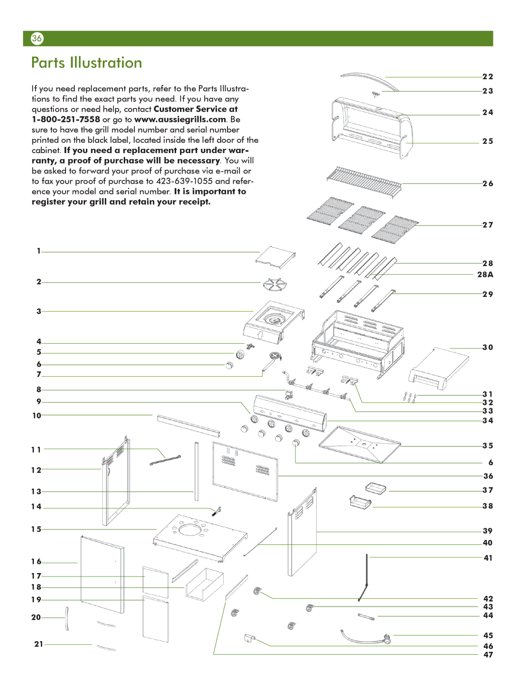 Aussie 6804T80SS1 manual Parts Illustration 