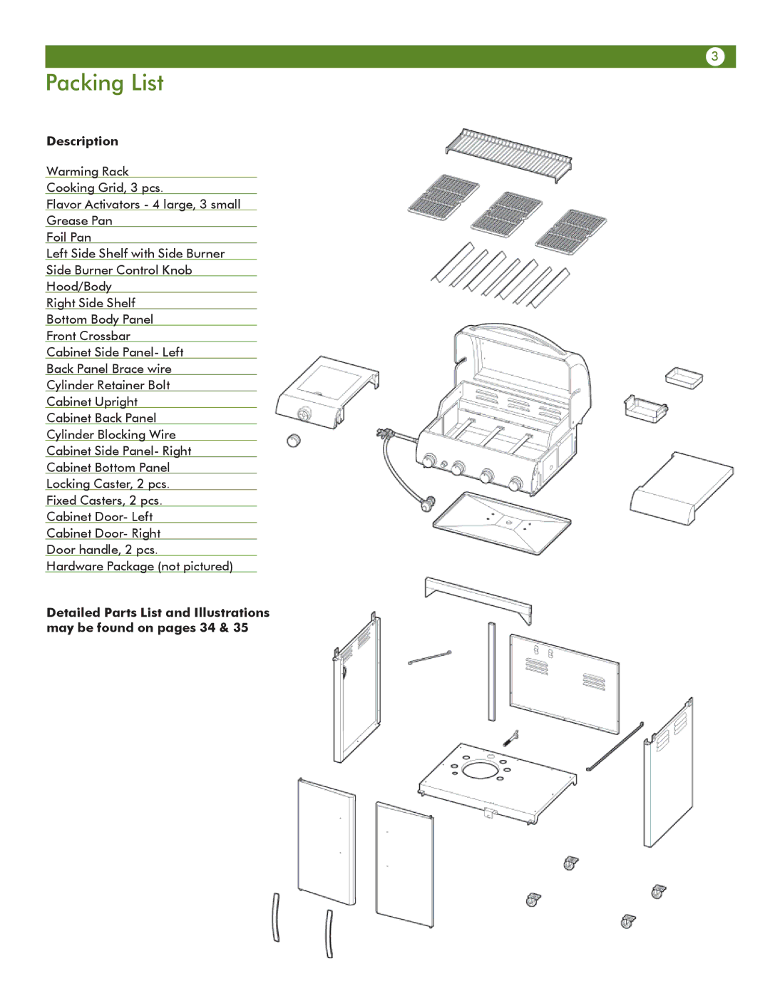 Aussie 6804T8UK91 manual Packing List, Description 