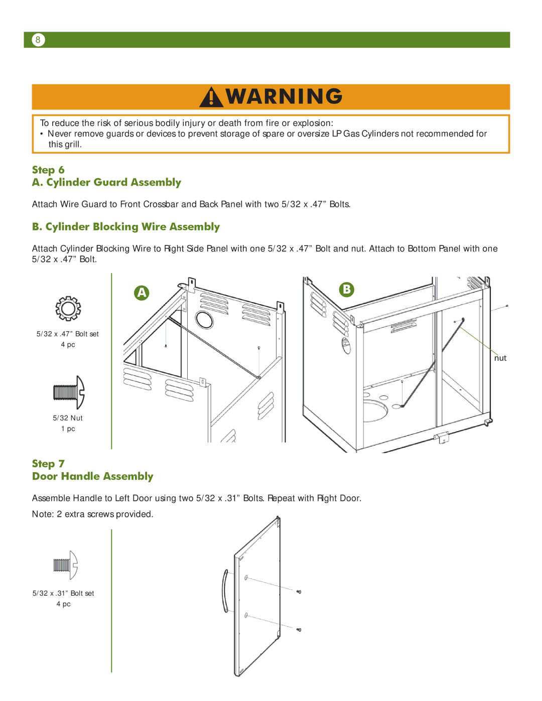 Aussie 6804T8UK91 manual Step Cylinder Guard Assembly, Cylinder Blocking Wire Assembly, Step Door Handle Assembly 