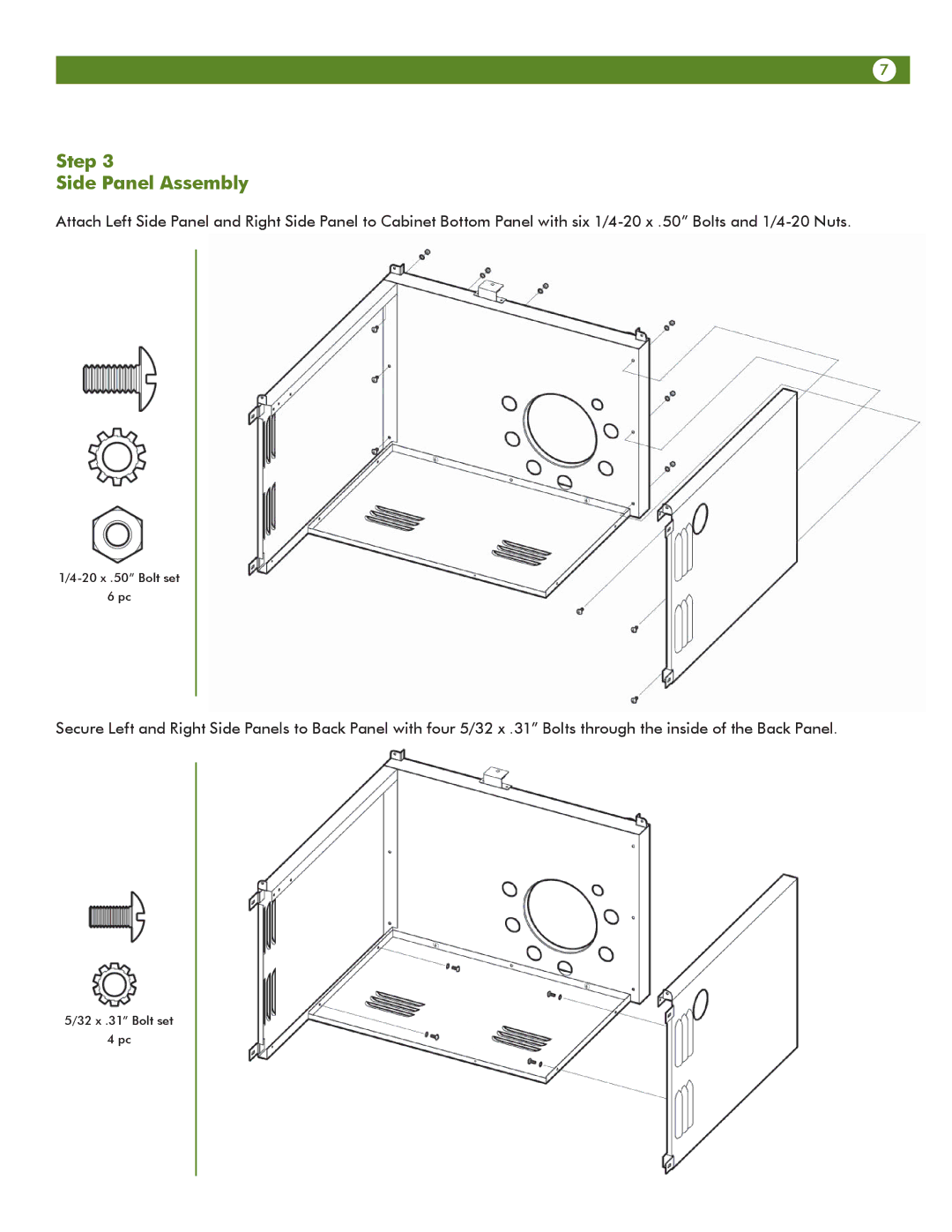 Aussie 6804, 6805 manual Step Side Panel Assembly 