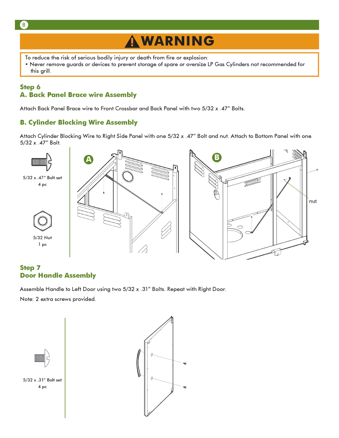 Aussie 68R5A9SSS1 manual Step Back Panel Brace wire Assembly, Cylinder Blocking Wire Assembly, Step Door Handle Assembly 