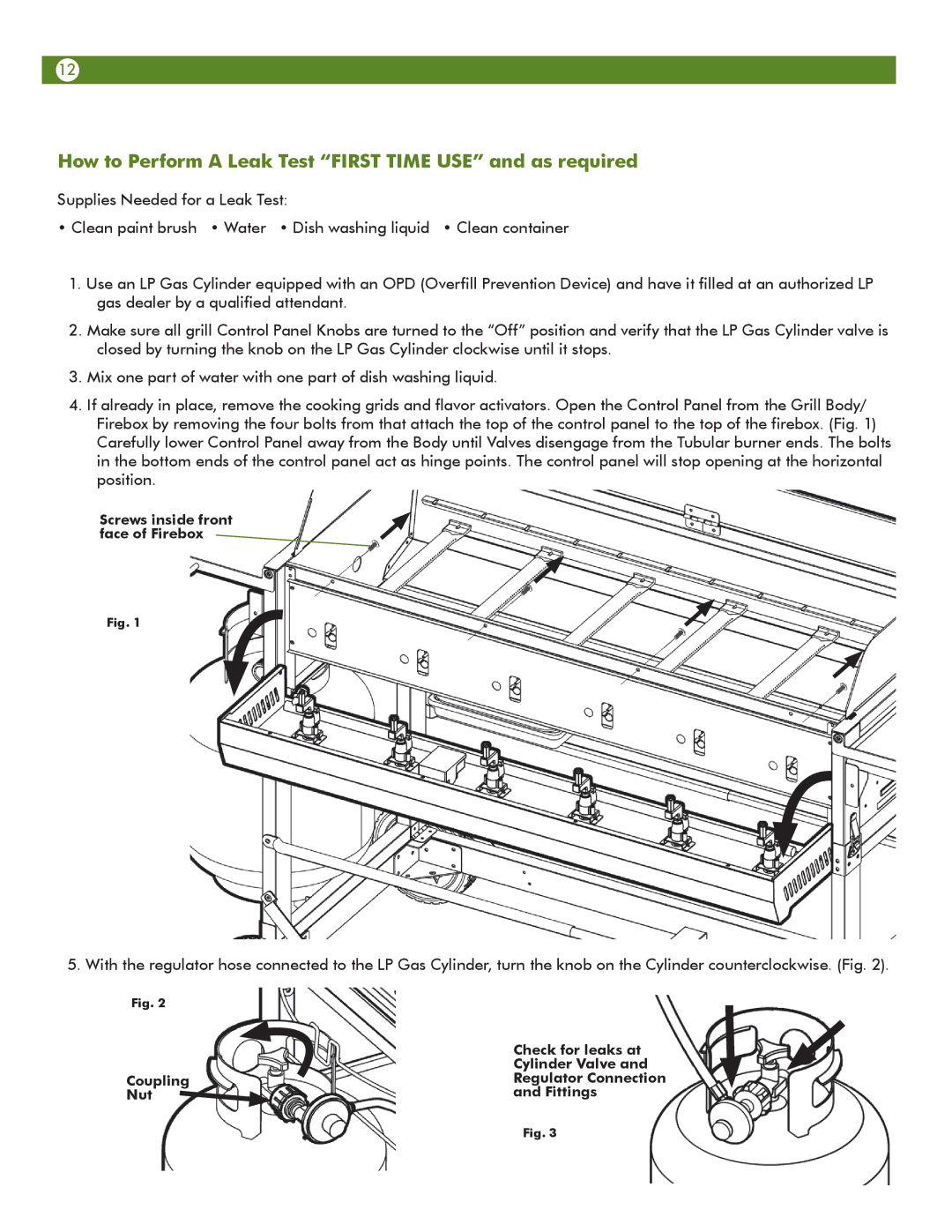 Aussie 69F6U00KS1 manual How to Perform a Leak Test First Time USE and as required 