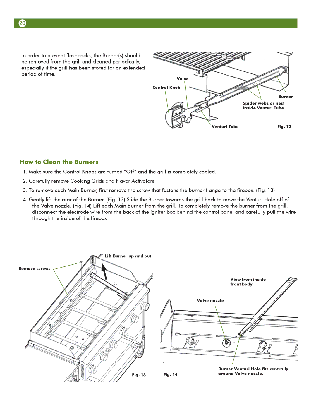 Aussie 69F6U00KS1 manual How to Clean the Burners 