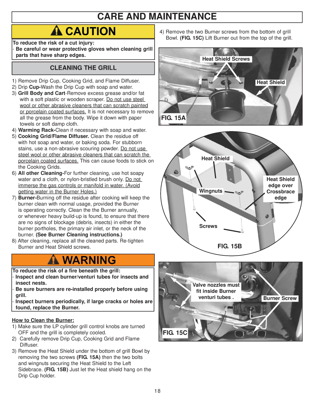 Aussie 7110 manual Care and Maintenance, Cleaning the Grill 