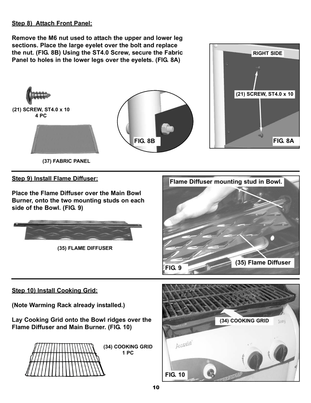 Aussie 7110.7.641 manual Fabric Panel Right Side 