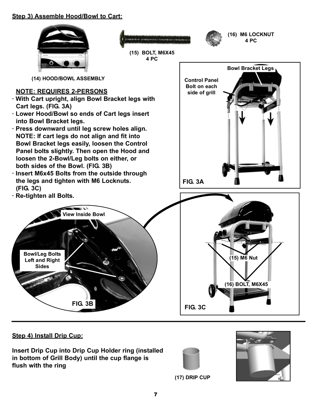 Aussie 7110.7.641 manual Assemble Hood/Bowl to Cart 