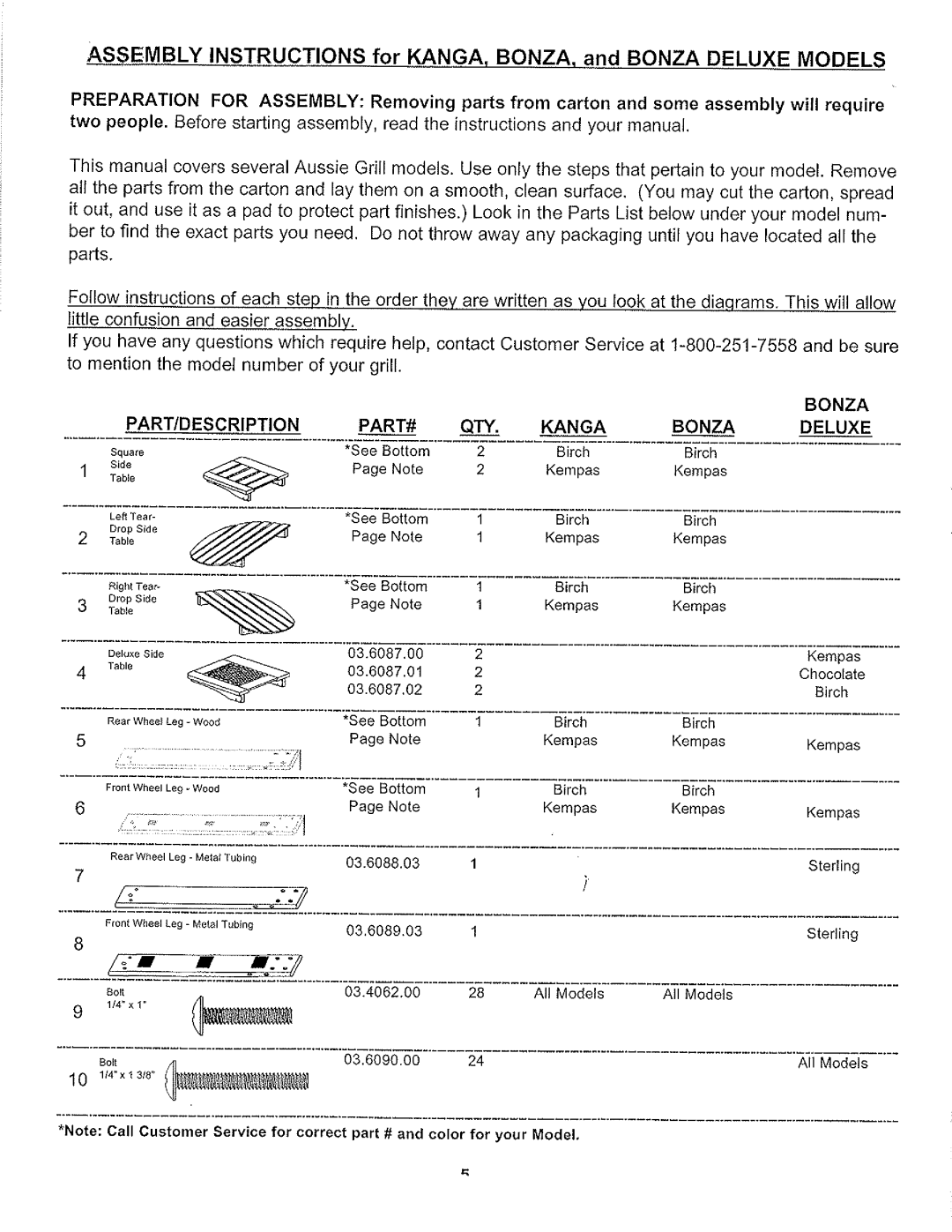 Aussie 7462 manual 