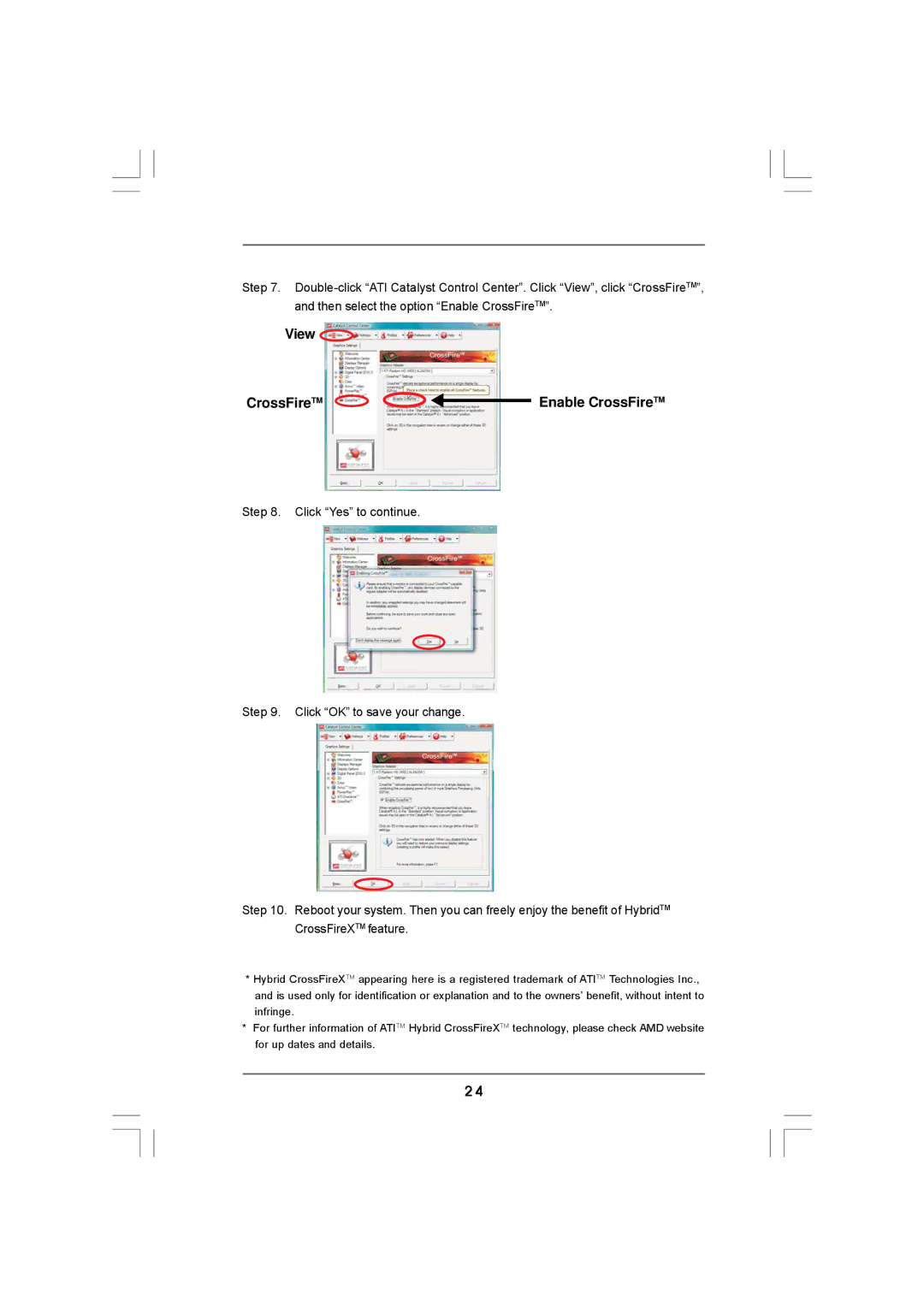 Auto Page A780 user manual View CrossFireTM Enable CrossFireTM 