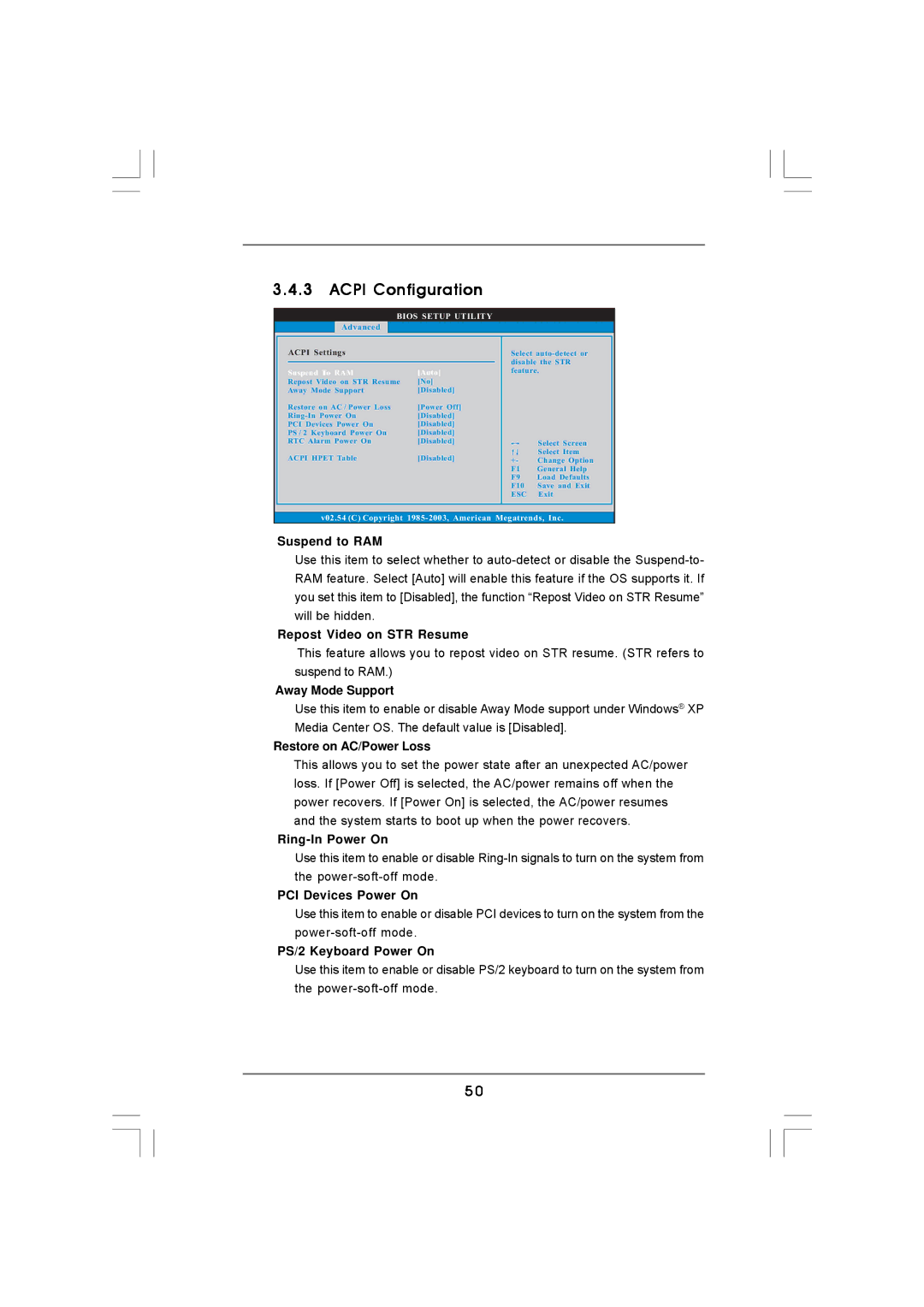 Auto Page A780 user manual Acpi Configuration 