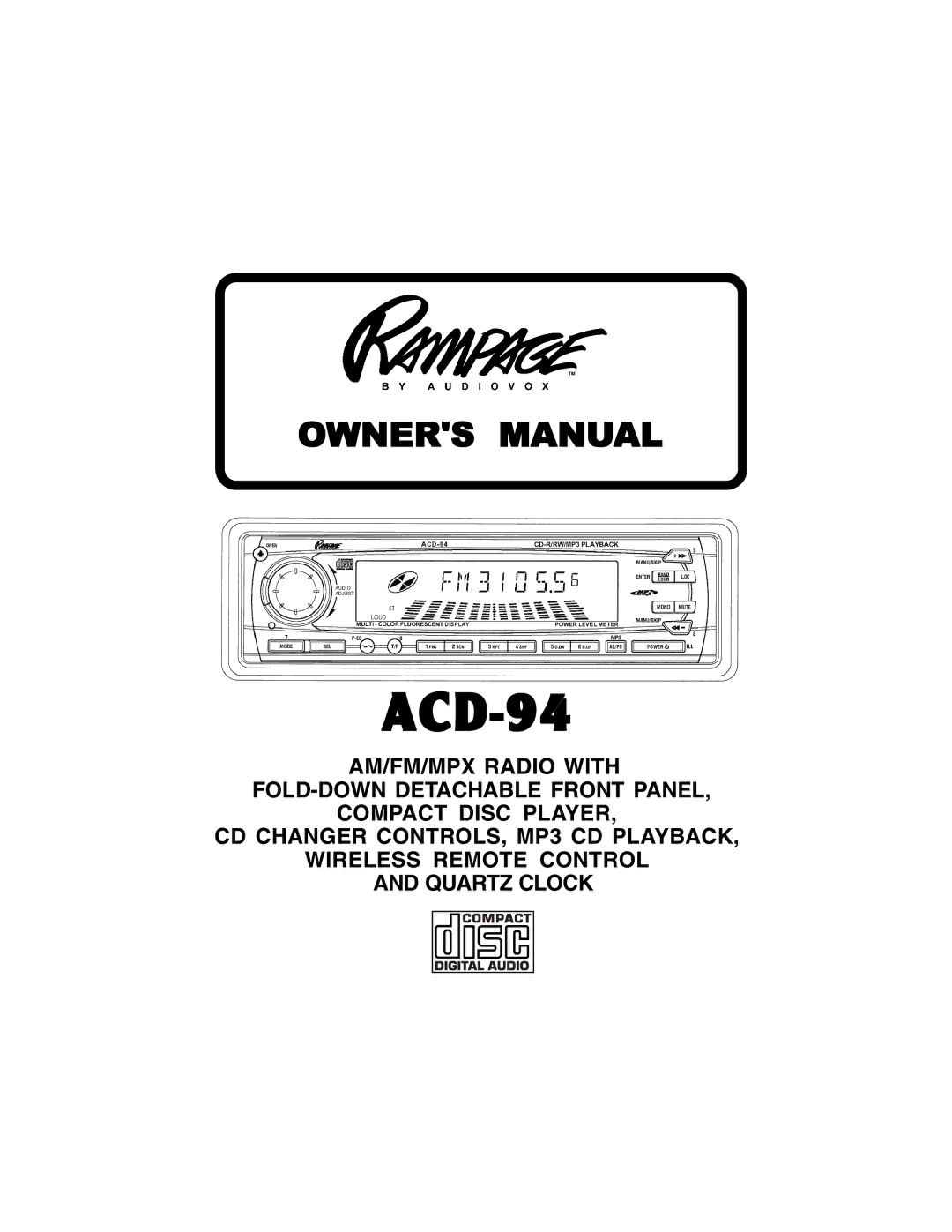 Auto Page ACD-94 manual 