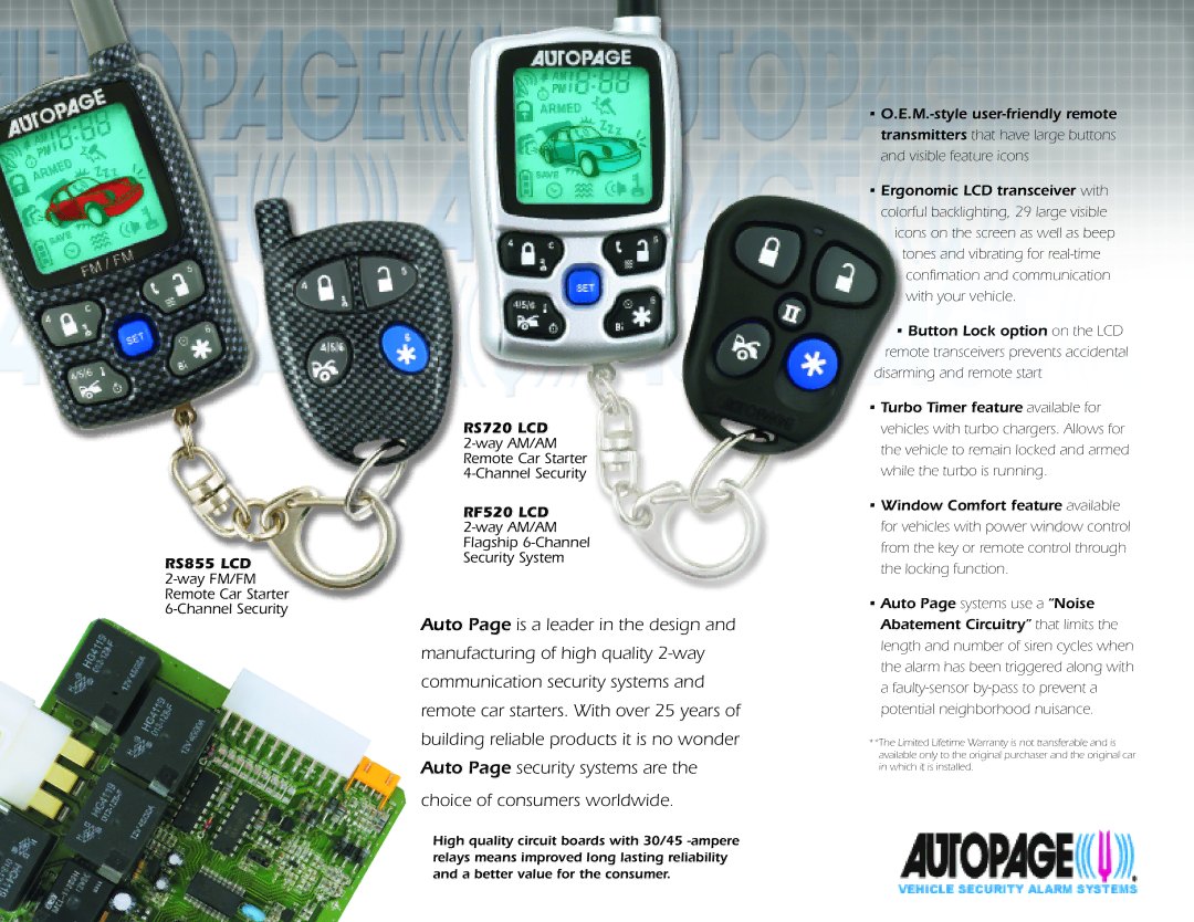 Auto Page RS720LCD manual RS855 LCD 