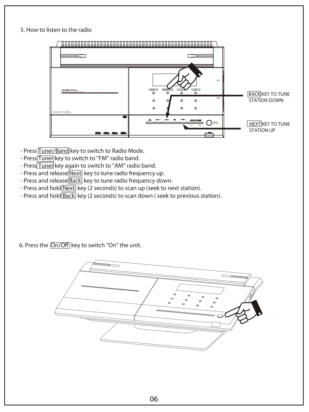 AUVI Technologies MSW1150 manual How to listen to the radio, Usb/Sd Tuner/Band 