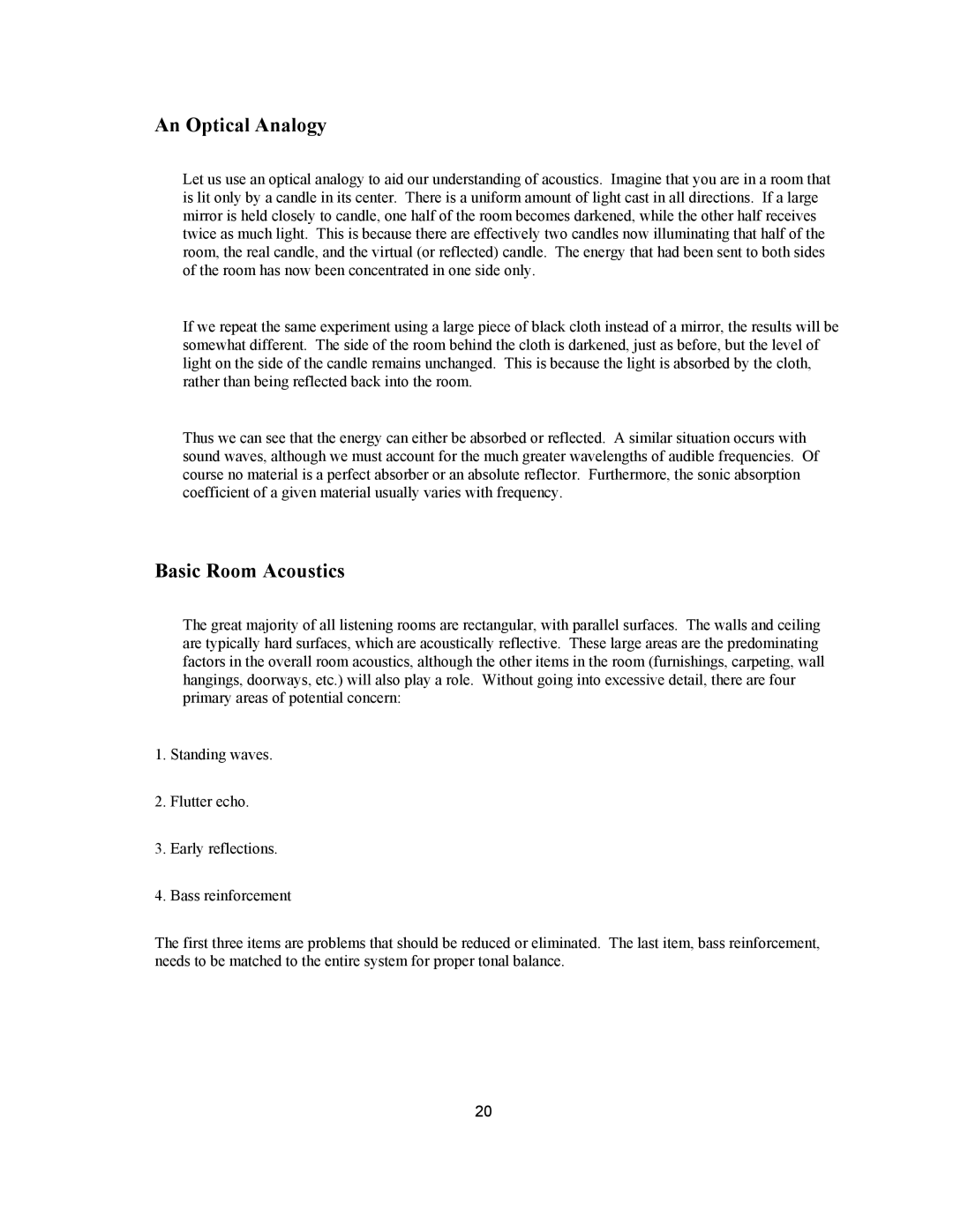 Avalon Acoustics AVALON ASCENDANT manual An Optical Analogy 