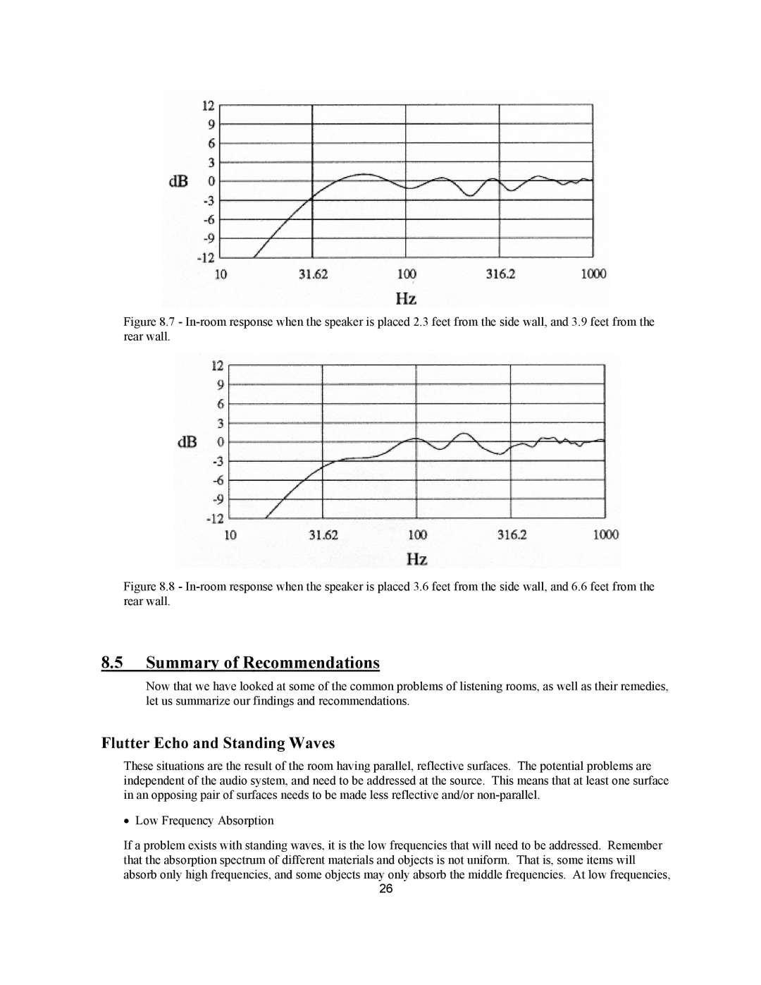 Avalon Acoustics AVALON ASCENDANT manual Summary of Recommendations 