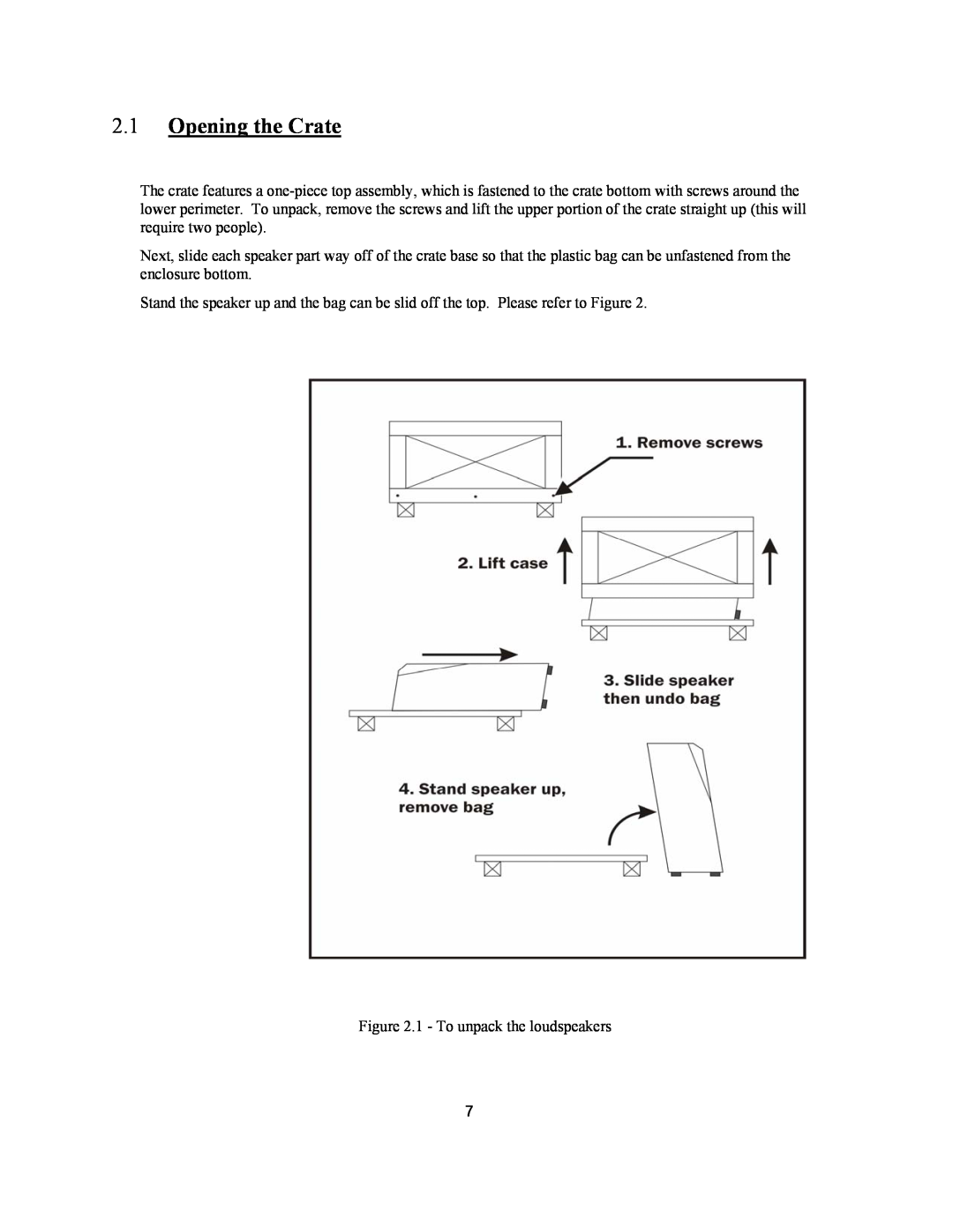Avalon Acoustics AVALON ASCENDANT manual 2.1Opening the Crate 
