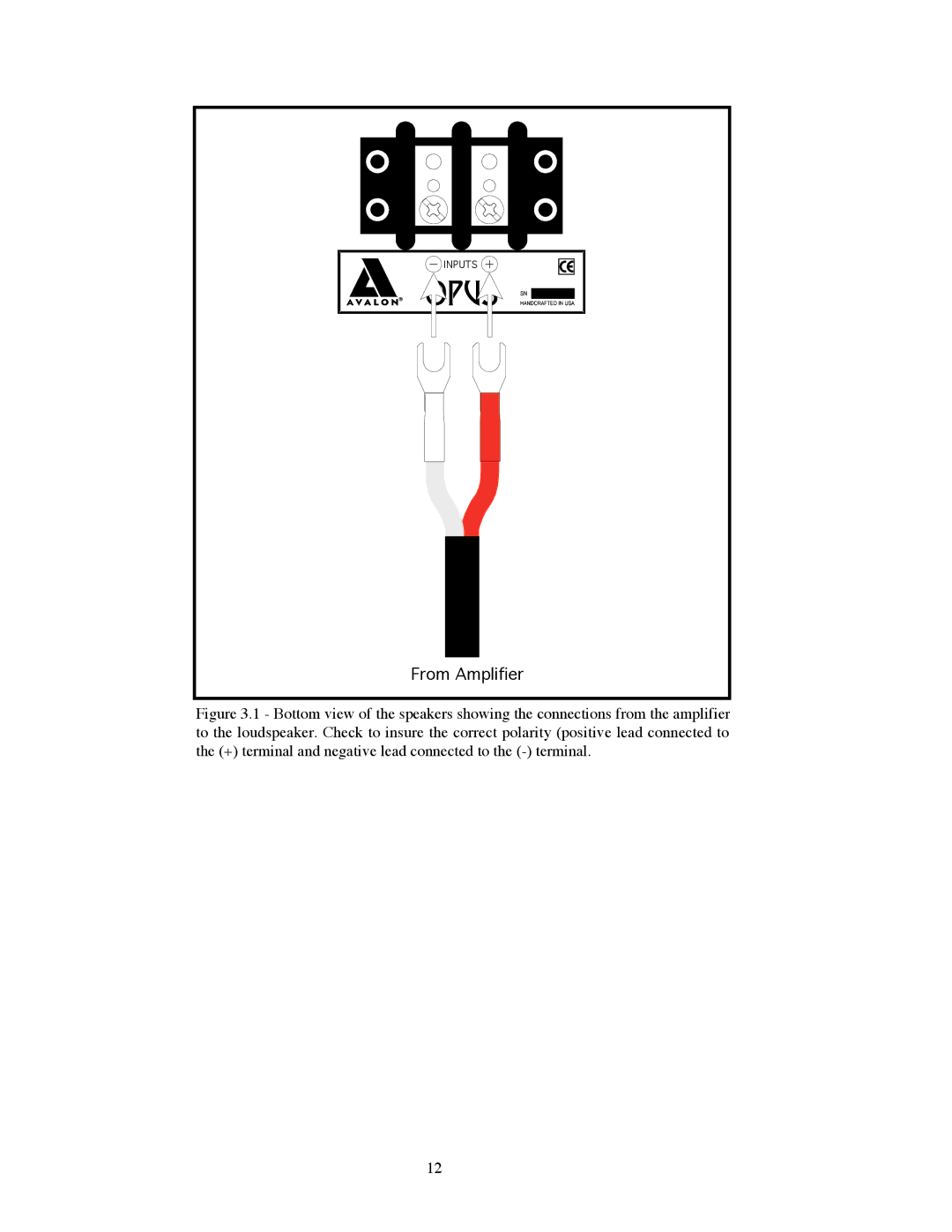 Avalon Acoustics OPUS Ceramique Loudspeaker manual From Amplifier 