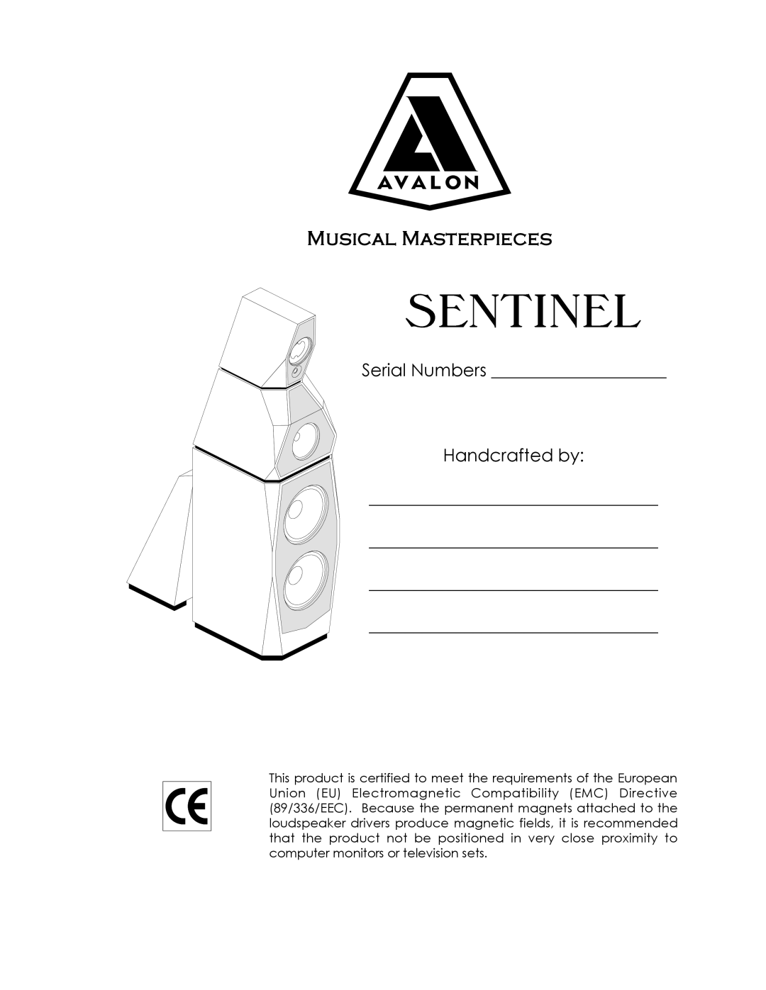 Avalon Acoustics Sentinel manual Musical Masterpieces 