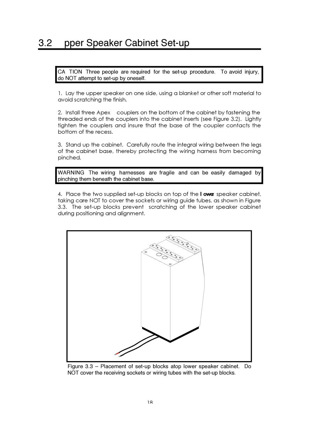 Avalon Acoustics Sentinel manual Upper Speaker Cabinet Set-up 