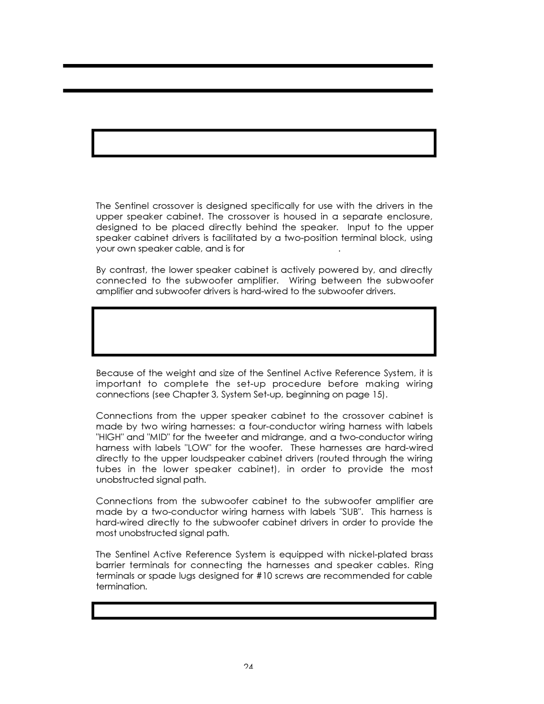 Avalon Acoustics Sentinel manual Wiring Instructions, Do not over-tighten the screws 