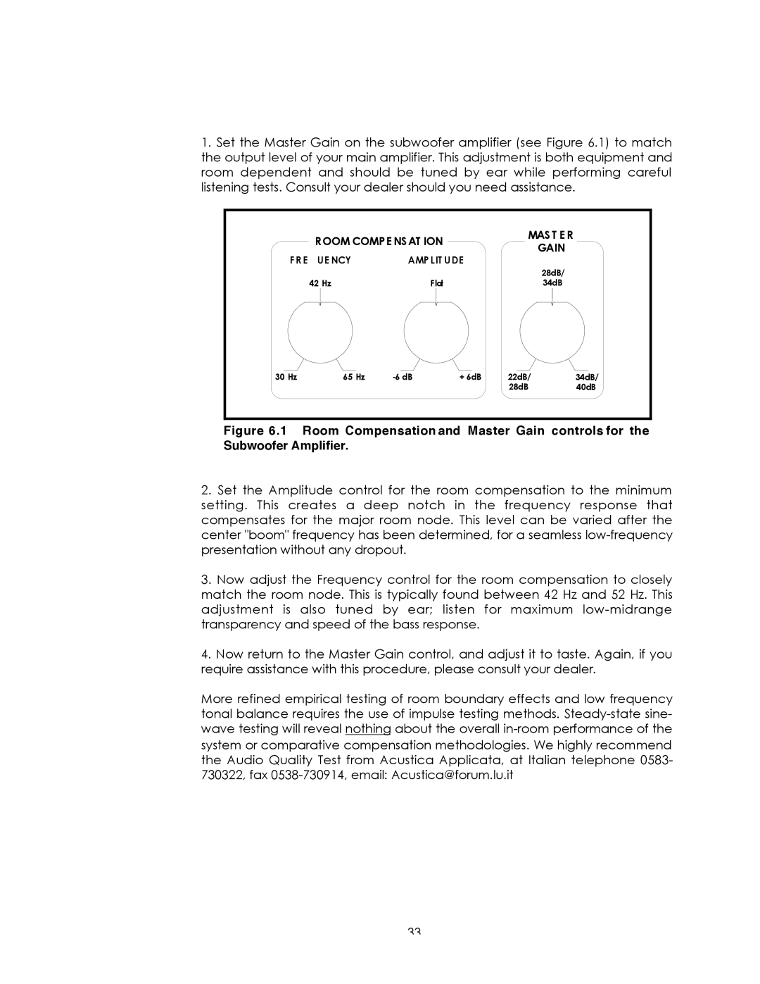 Avalon Acoustics Sentinel manual Master 