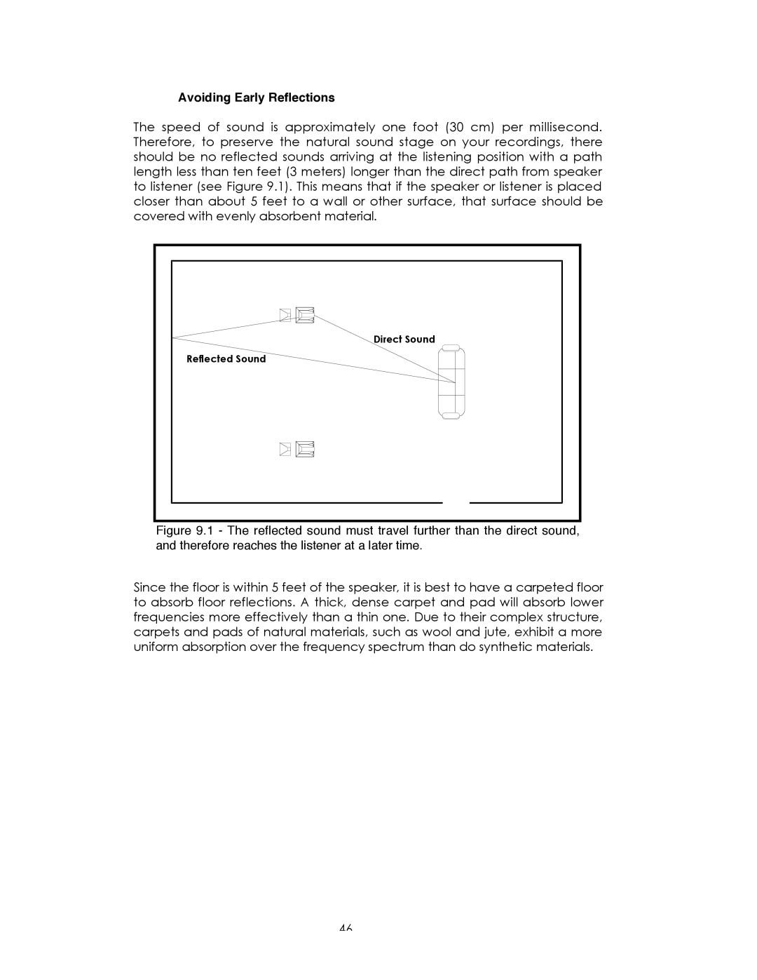 Avalon Acoustics Sentinel manual Avoiding Early Reflections 