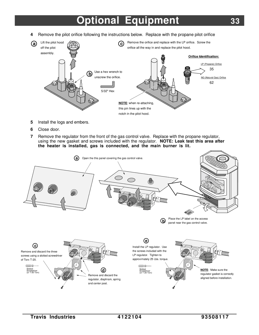 Avalon Stoves Cedar EF manual Off the pilot 