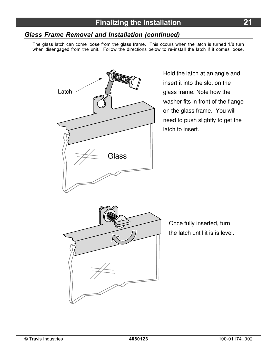 Avalon Stoves DVL Insert EF II owner manual Glass 