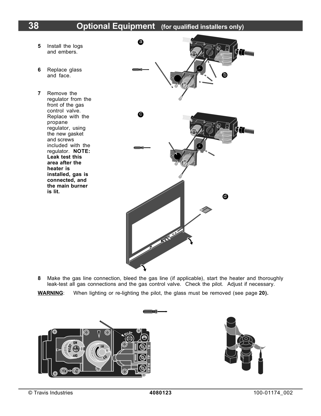 Avalon Stoves DVL Insert EF II owner manual To adjust the pilot flame, turn this screw Note if totally 