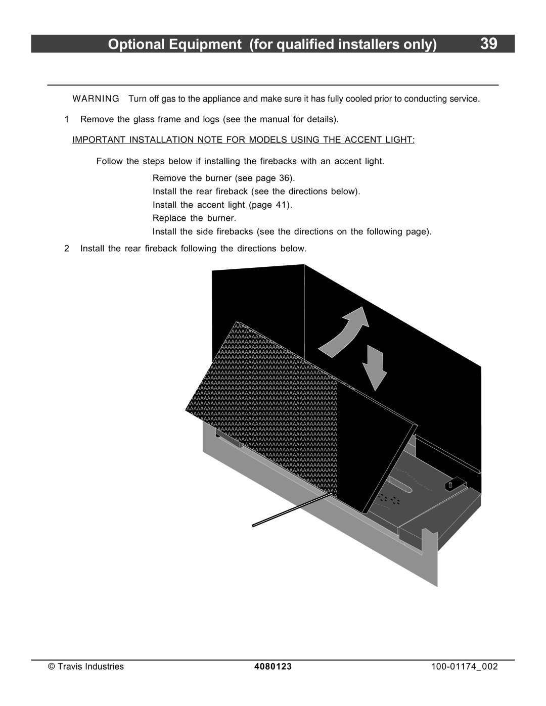 Avalon Stoves DVL Insert EF II owner manual Firebacks 