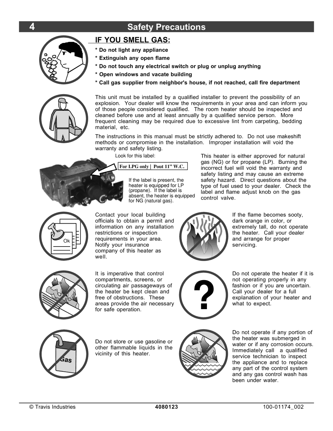 Avalon Stoves DVL Insert EF II owner manual Safety Precautions, If YOU Smell GAS 