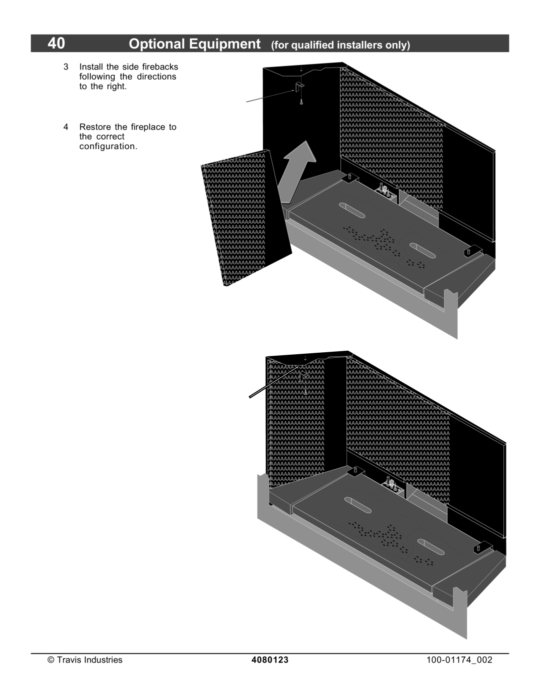 Avalon Stoves DVL Insert EF II owner manual Optional Equipment for qualified installers only 