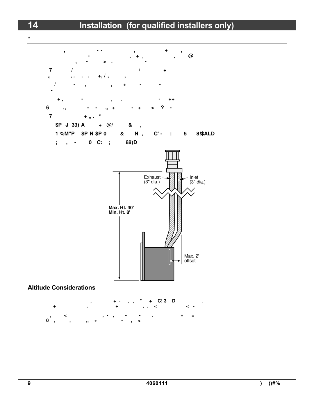 Avalon Stoves DVS Insert EF II owner manual Vent Requirements, Altitude Considerations 