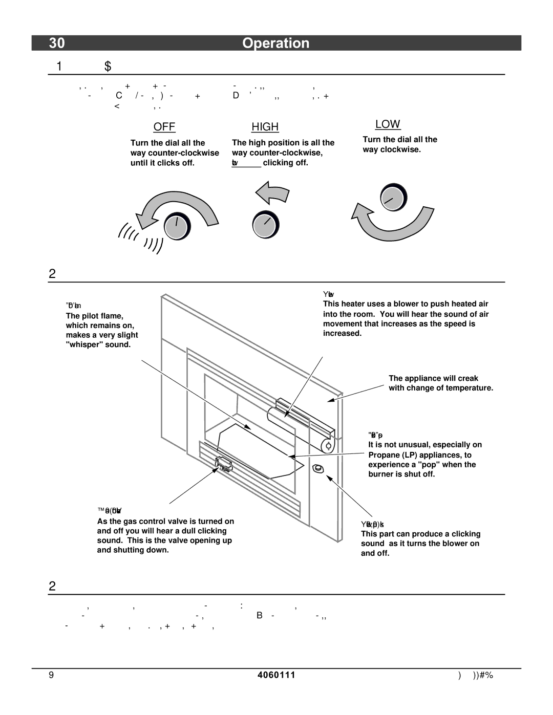 Avalon Stoves DVS Insert EF II 30Operation, Adjusting the Blower Speed, Normal Operating Sounds, Normal Operating Odors 