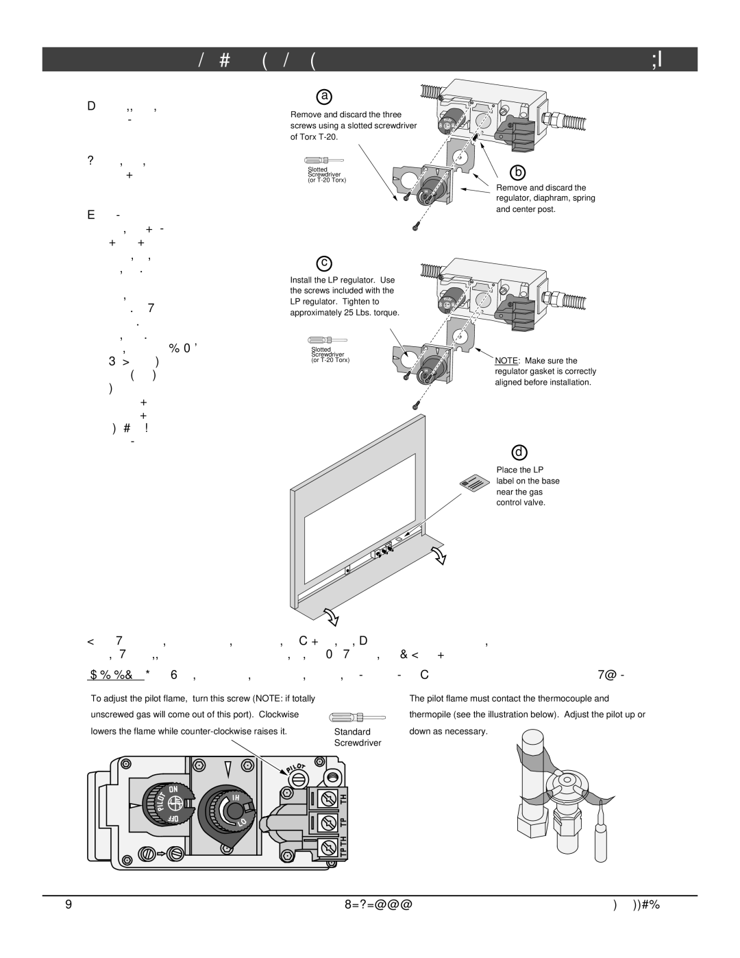 Avalon Stoves DVS Insert EF II owner manual To adjust the pilot flame, turn this screw Note if totally 