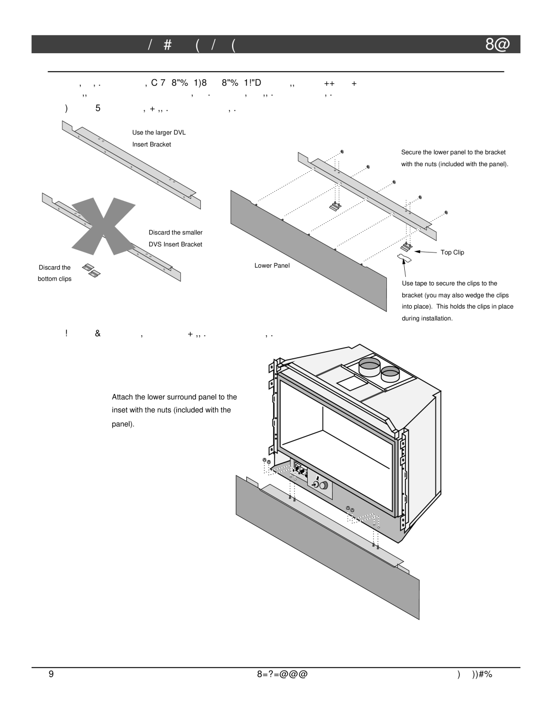 Avalon Stoves DVS Insert EF II owner manual Lower Surround Panel 