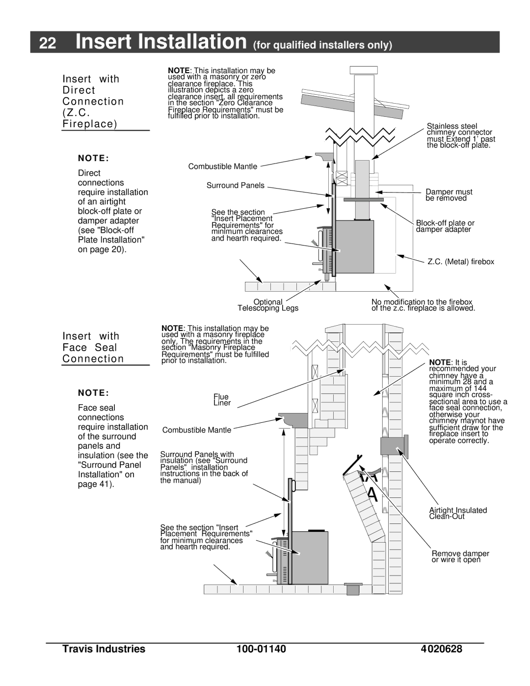 Avalon Stoves Rainier owner manual Insert with 