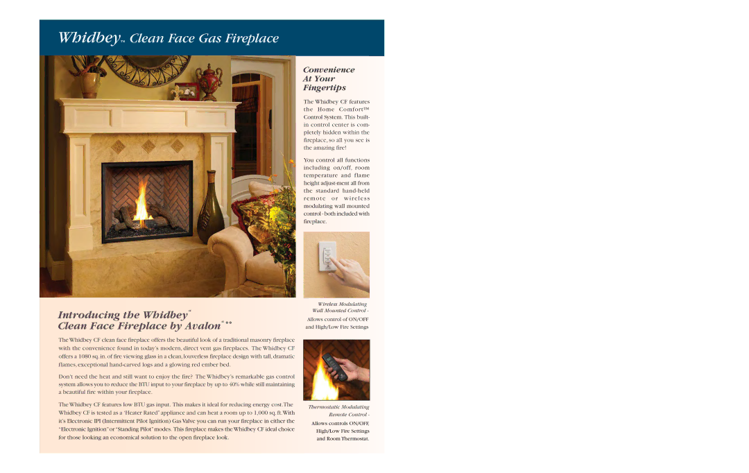 Avalon Stoves dimensions Introducing the Whidbey Clean Face Fireplace by Avalon˚˚ 