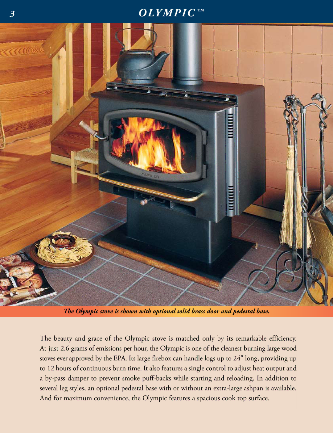 Avalon Stoves Wood Burning Stove & Insert manual 3O LY M P I C 