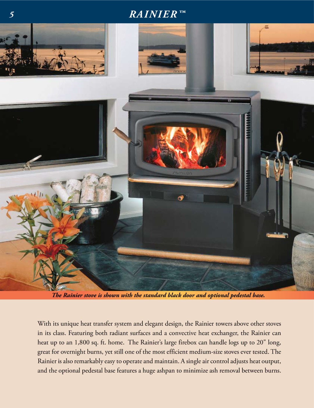 Avalon Stoves Wood Burning Stove & Insert manual 5R a I N I E R 