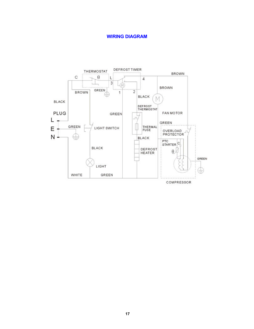 Avanti FF1061W, 1062PSS instruction manual Wiring Diagram 