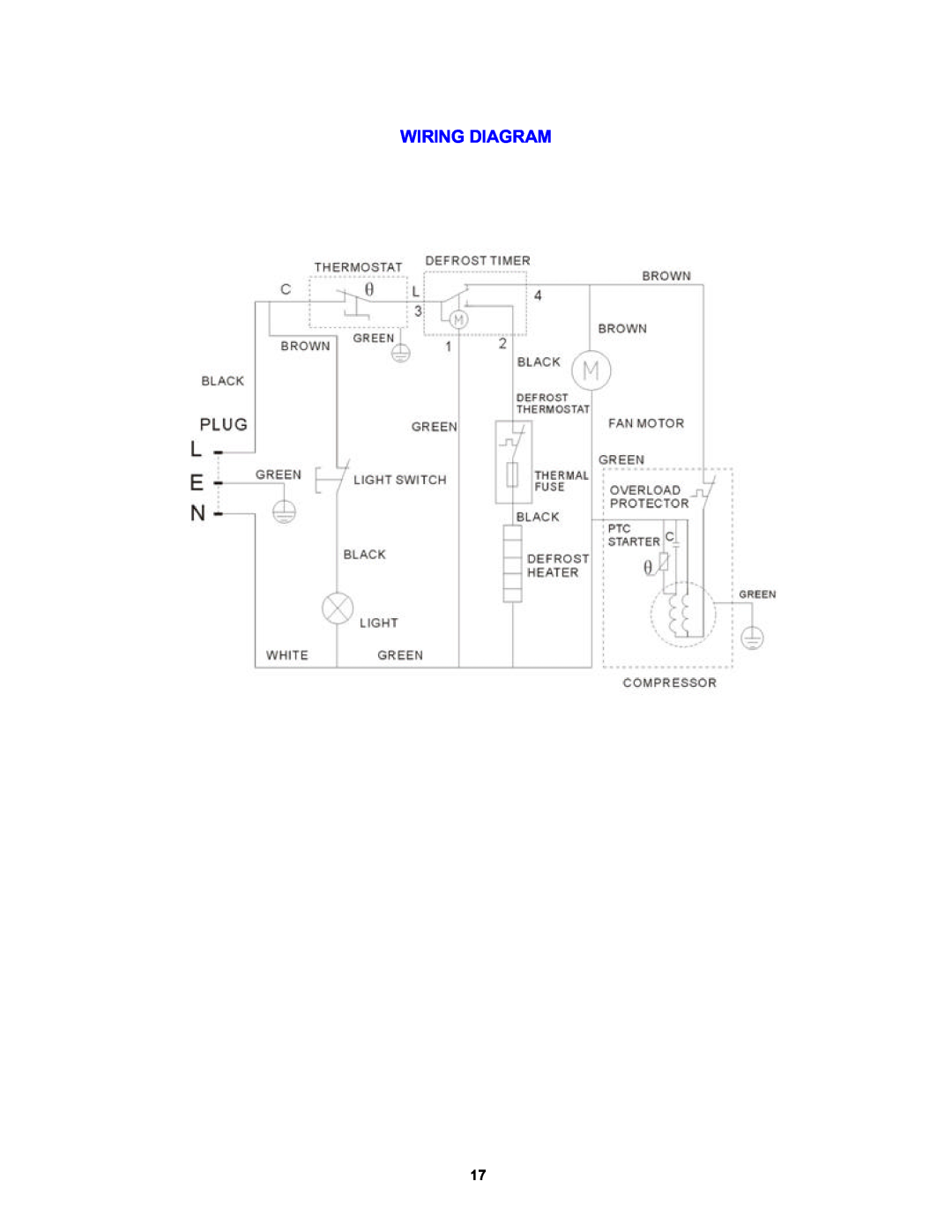 Avanti FF1061W, 1062PSS instruction manual Wiring Diagram 