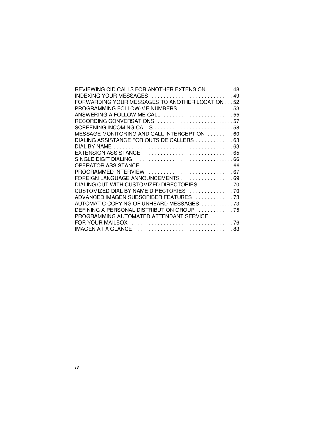 Avanti 3025 manual Programming Automated Attendant Service 