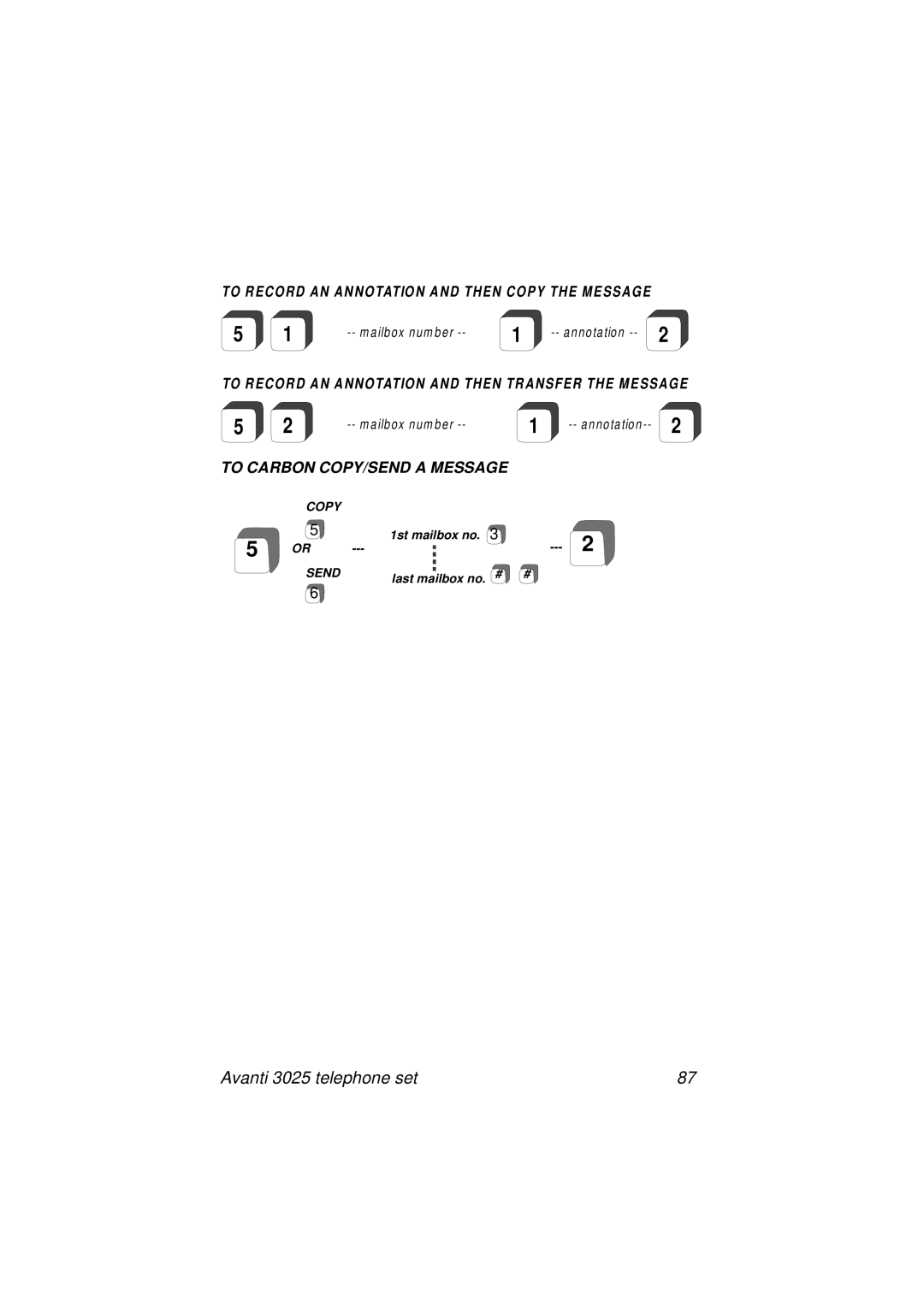 Avanti 3025 manual To Carbon COPY/SEND a Message 